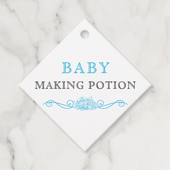 Babykläder, Skapar Himlar Blue och Black Baby Gåvor Etiketter (Framsida)