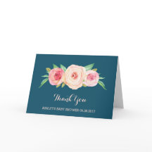 Babykläder, Tack för Rosa i marinblått Blommigt