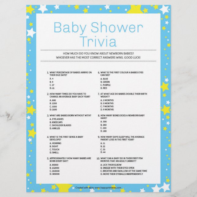 Babykläder Trivia [Starry NattBlue] Brevhuvud (Framsida)