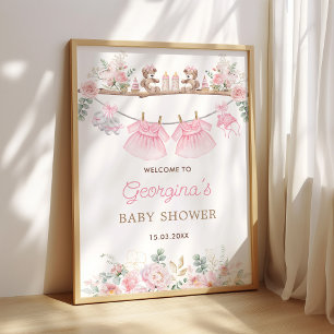 Babykläder Tvillingflickor Blommig Nurseries Välko Poster