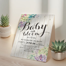 Babykläder Vattenskärg Succulants White Wood Inbjudningar