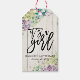 Babykläder Vattenskärg Succulants White Wood Presentetikett