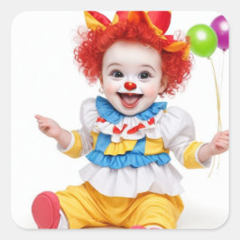 Babyklown Fyrkantigt Klistermärke