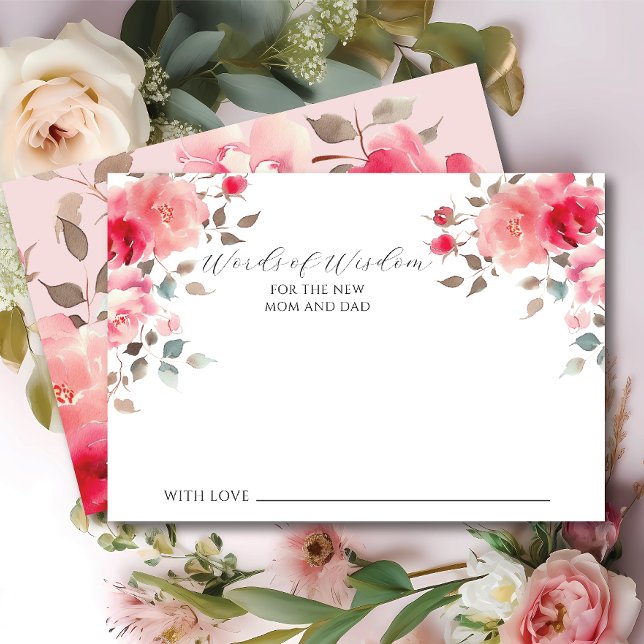 Babykort med visdomsord - Blush Blossoms Inbjudningar (Skapare uppladdad)