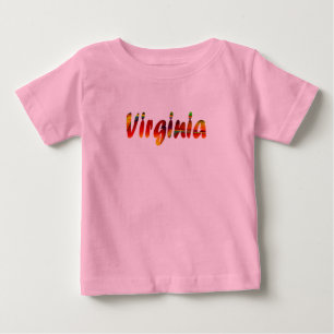 Babykortärmad t-shirt i rosa för Virginia