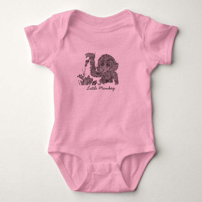 Babykostydräkt från lilla apan Girl T Shirt (Framsida)