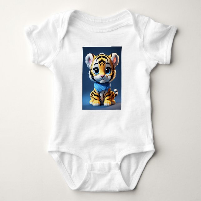 Babykostym med söt 🐯 t shirt (Framsida)