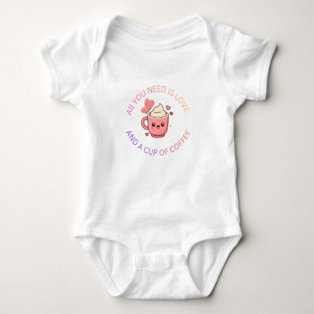 babykroppsdräkt med söt titel t shirt (Framsida)