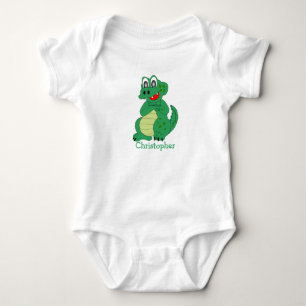Babykroppsoverall med krokodildesign t shirt