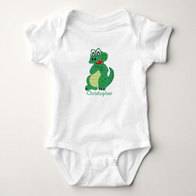 Babykroppsoverall med krokodildesign t shirt (Framsida)