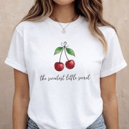 Babykungörelse Söt Körsbär Graviditetsupptäckt T Shirt