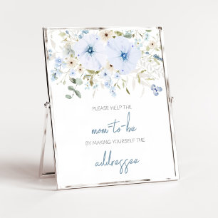 Babykuvert för Dusty Blue Baby Bloom Baby Shower K Poster