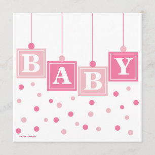 BABYkvarter som är nätt i rosa flickababy shower Inbjudningar