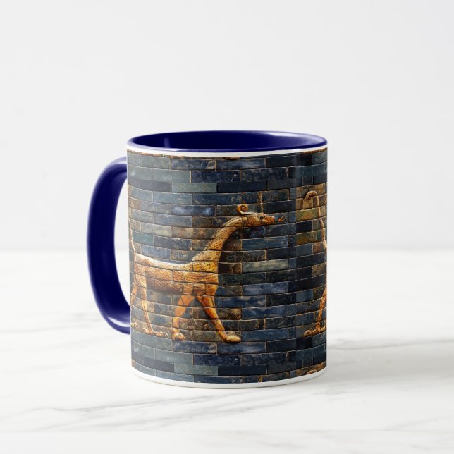 BABYLONIAN SNAKE DRAGONS Antique Assyrian Art  Mugg (Framsida vänster)