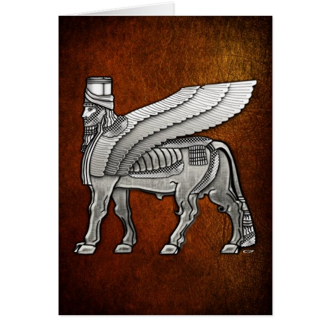 Babylonic Winged Bull Lamassu Hälsningskort (Framsidan)