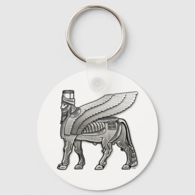 Babylonic Winged Bull Lamassu Nyckelring (Framsida)