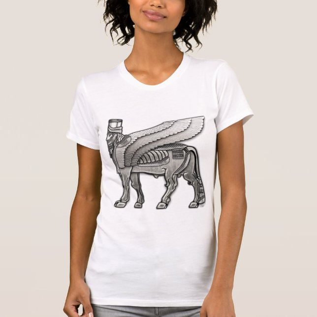Babylonic Winged Bull Lamassu T Shirt (Framsida)