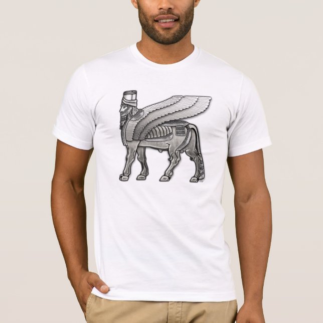 Babylonic Winged Bull Lamassu Tee Shirt (Framsida)