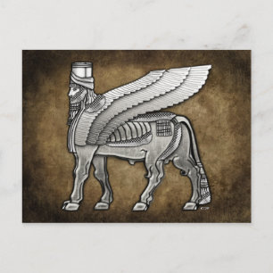Babylonic Winged Bull Lamassu Vykort