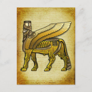 Babylonisk bevingad tjur Lamassu Vykort