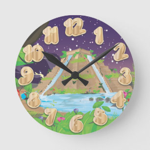 Babylons hangingträdgårdar rund klocka