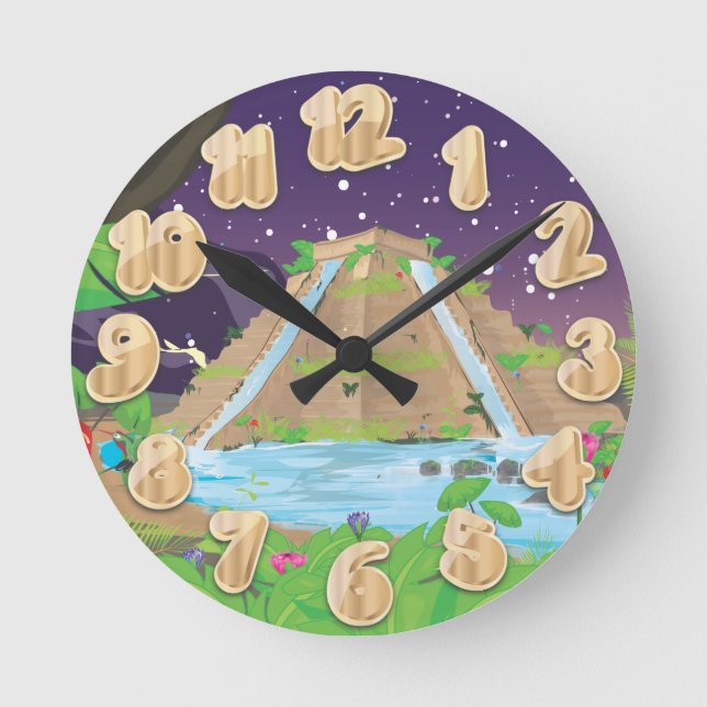 Babylons hangingträdgårdar rund klocka (Framsida)