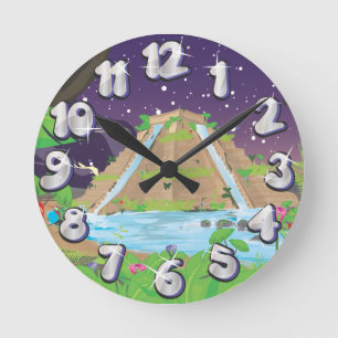 Babylons hangingträdgårdar rund klocka