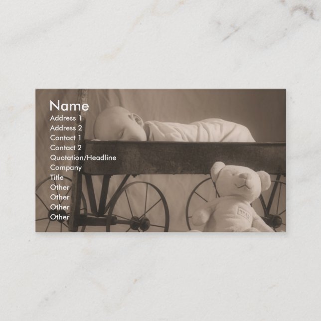 Babymeddelande eller affär visitkort (Framsida)