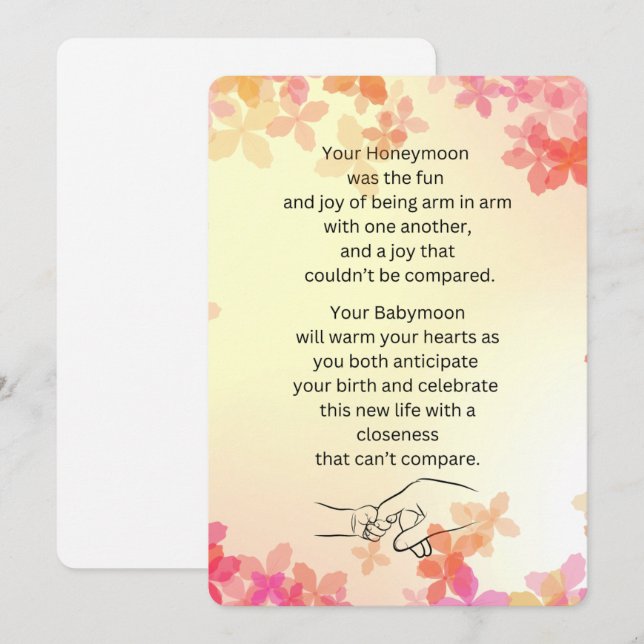 Babymoon Inbjudningar (Fram/baksida)