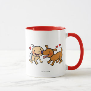 Babynäskyssar från hunden mugg