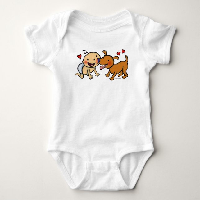 Babynäskyssar från hunden t-shirt (Framsida)