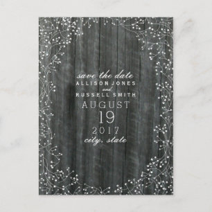 Babyns andedräkt Inspired Save Date Meddelande Vykort