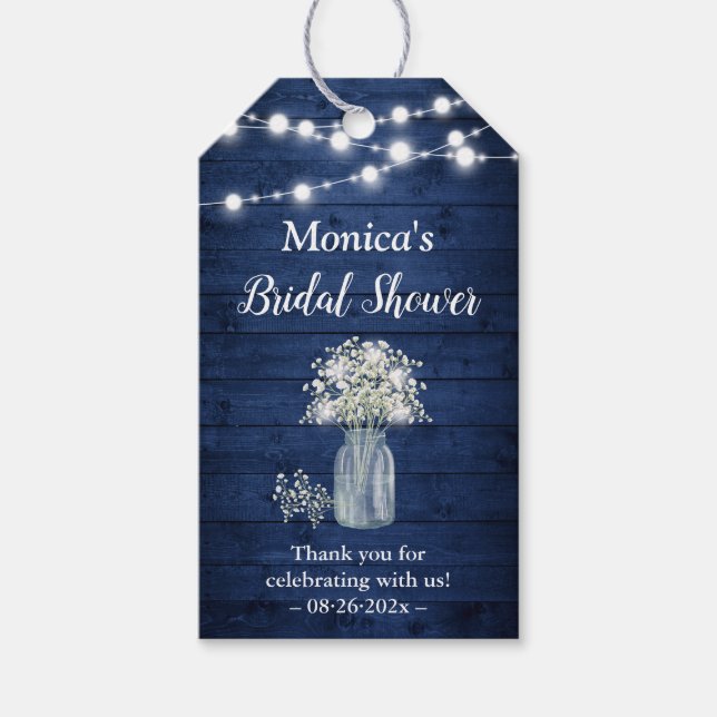 Babyns andedräkt Ljus Rustic Blue Möhippa Presentetikett (Framsidan)