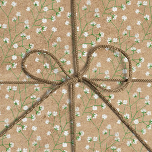 Babyns andningsblommor Boho Chic Baptism Bröllop Presentpapper