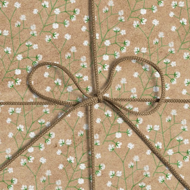 Babyns andningsblommor Boho Chic Baptism Bröllop Presentpapper (Skapare uppladdad)