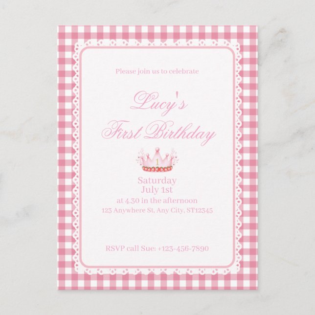 Babyns första Coquette-födelsedag! Vykort (Framsida)