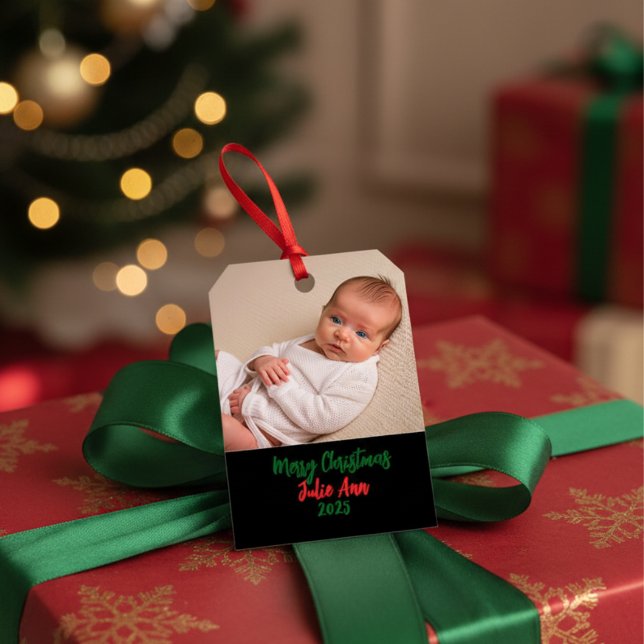   BABYNS Första Jul Foto Personliggör Presentetikett (Skapare uppladdad)