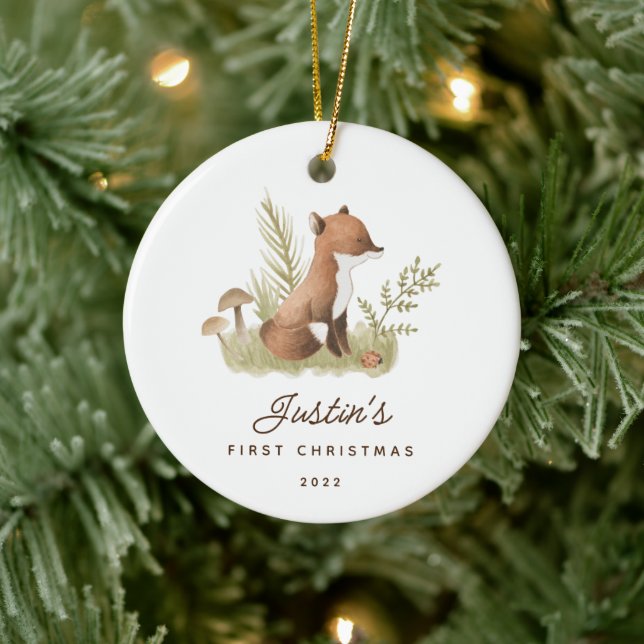 Babyns första jul Räf 2-sidig foto Julgransprydnad Keramik (Träd)