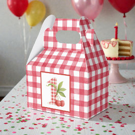 Babyns första röda gingham-födelsedag presentaskar