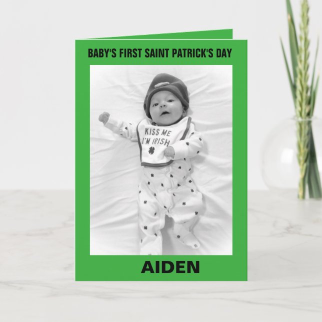 BABYNS FÖRSTA ST PATRICK'S DAY-KORT HELGKORT (Framsida)