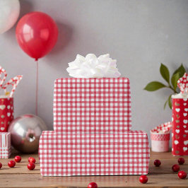 Babyns körsbärs röda gingham födelsedag presentpapper