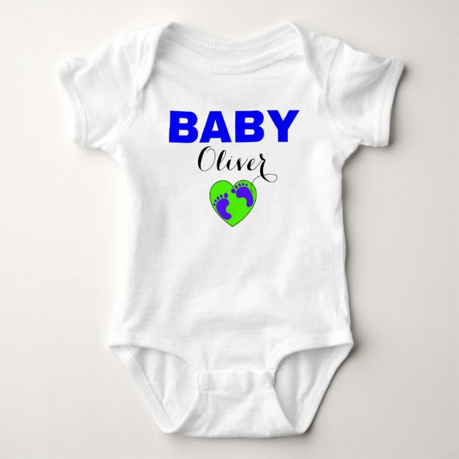 Babyns namn här - Nyfödd pojke T Shirt (Framsida)