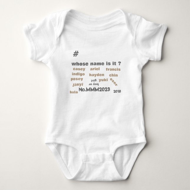BabyOne Biet Bodykostym med *Unisex Namn på framsi T Shirt (Framsida)