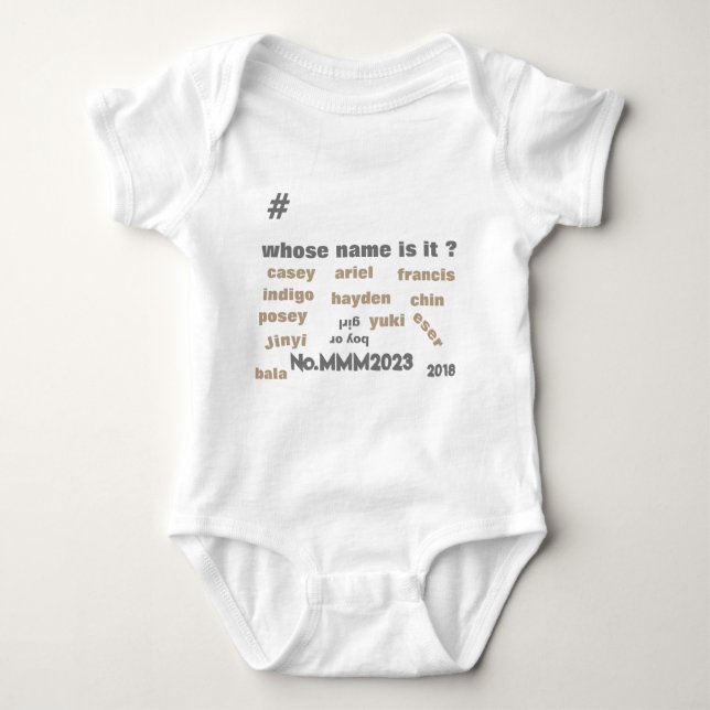 BabyOne Biet Bodykostym med *Unisex Namn på framsi T Shirt (Framsida)