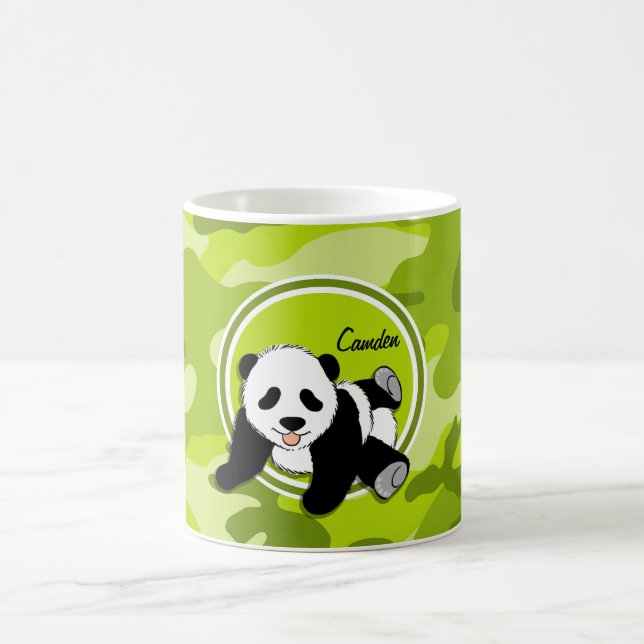 BabyPanda; ljust - grön camo, kamouflage Kaffemugg (Center)