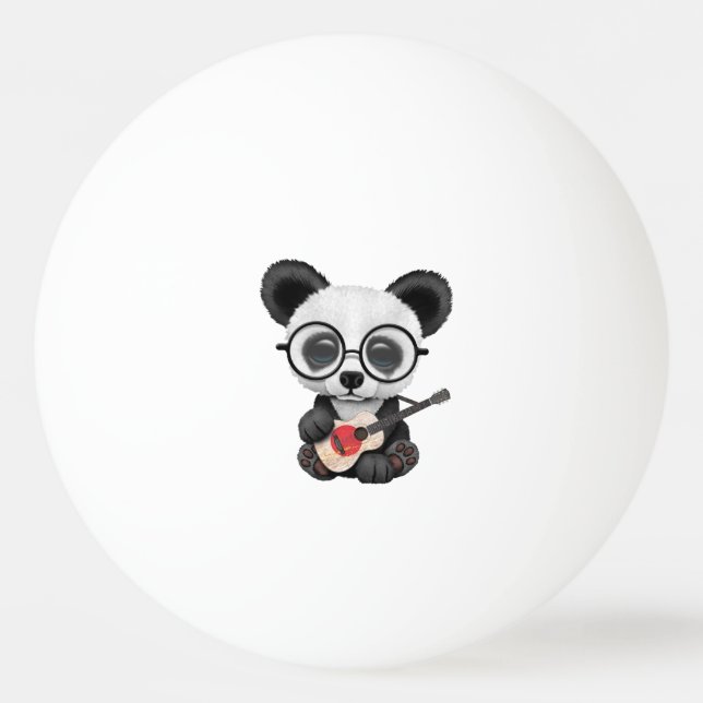 BabyPanda som leker den japanska flaggagitarren Pingisboll (Framsidan)