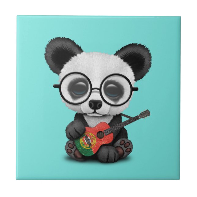 BabyPanda som leker den portugisiska Kakelplatta (Framsidan)
