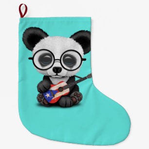 BabyPanda som leker den Puerto Rican Stor Julstrumpa