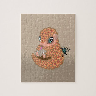 Babypangolin med myran pussel