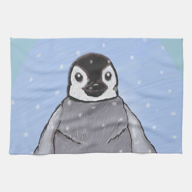 Babypenguin. Kökshandduk (Horisontell)